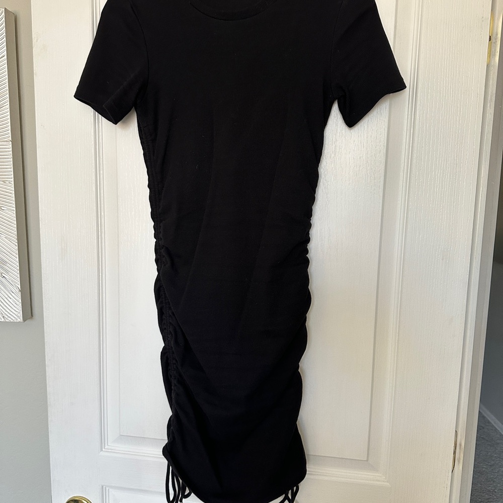 Zara Black Ruched Mini Dress